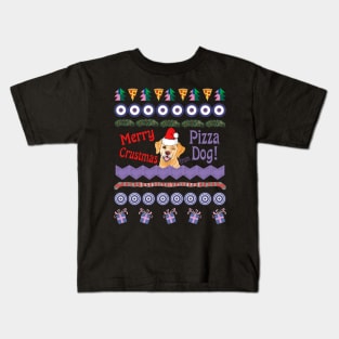 Pizza Dog Santa - Ugly Sweater X Kids T-Shirt